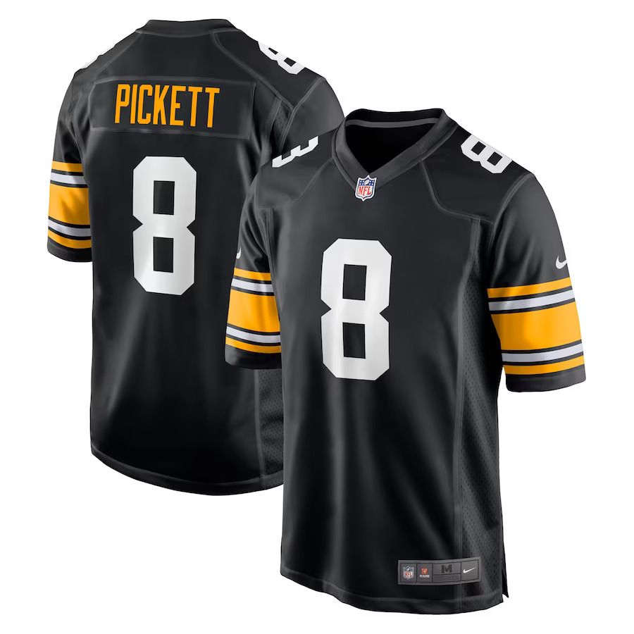 Men Pittsburgh Steelers #8 Kenny Pickett Nike Black Player Game NFL Jersey